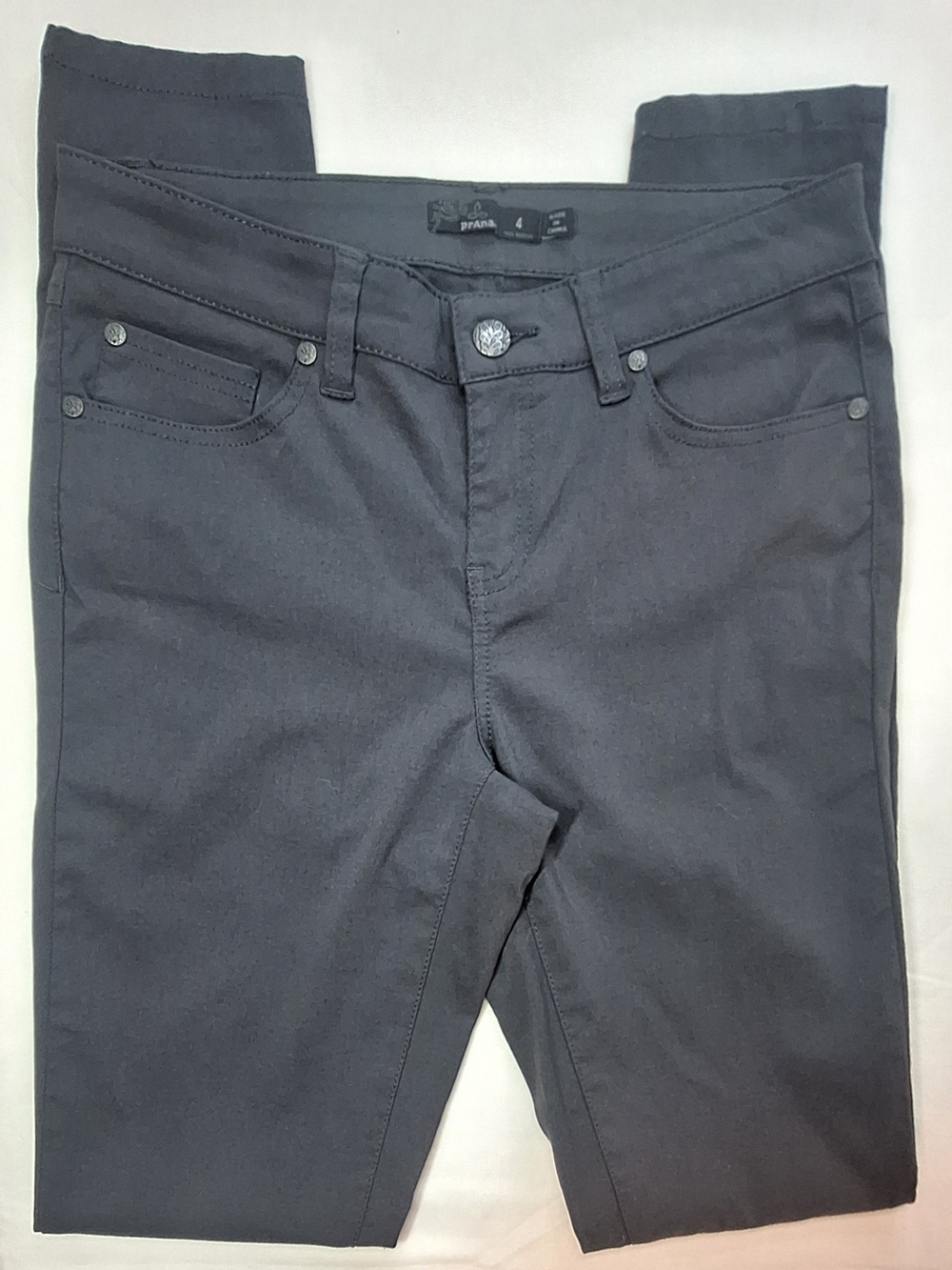 prAna Briann Stretch Zion Pants Gray Size 4 TALL Hiking Travel Skinny